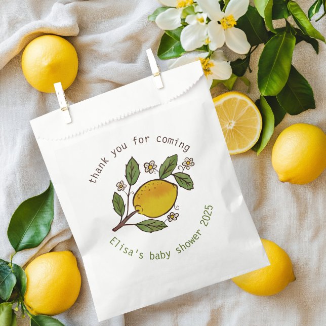 Lovely Lemons Rustic CUSTOM BABY SHOWER Favour Bag (Lovely Lemons Rustic CUSTOM BABY SHOWER Favor Bag
)