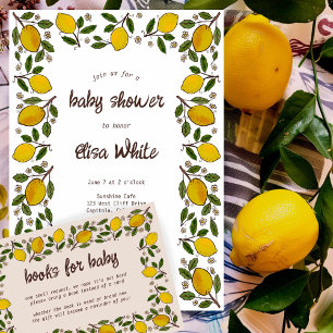 Lovely Lemons Rustic Watercolor Books for Baby Enclosure Card