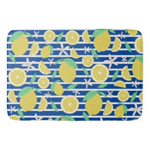 Lovely Lemons Striped Fresh Citrus Fruit Bath Mat