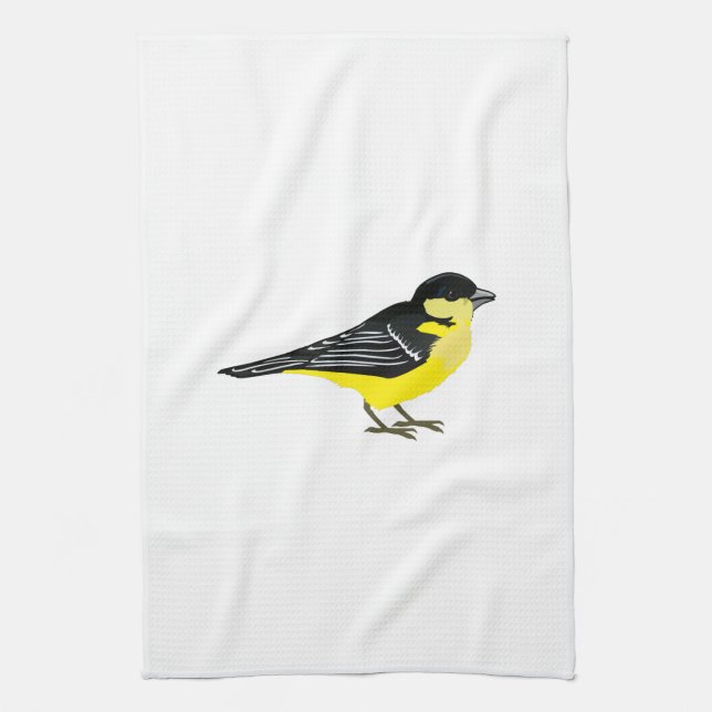 Lovely Lesser Goldfinch Tea Towel (Vertical)