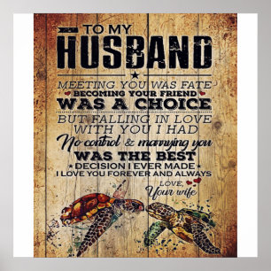 Lovely Letter To Him To My Husband Design Poster