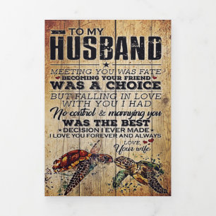 Lovely Letter To Him To My Husband Design Tri-Fold Announcement