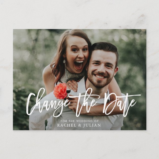 Lovely lettering change the date photo postcard (Front)