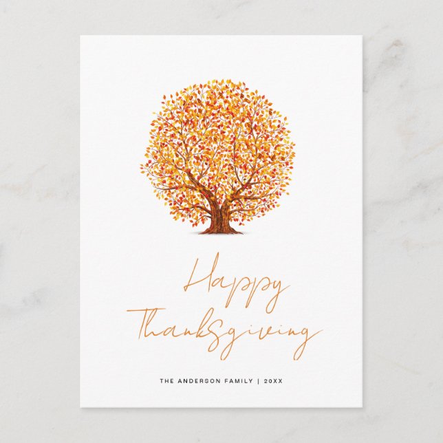 Lovely lettering happy thanksgiving holiday card (Front)
