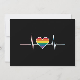 Lovely LGBT Gay Pride Heartbeat Lesbian Gays Love Invitation