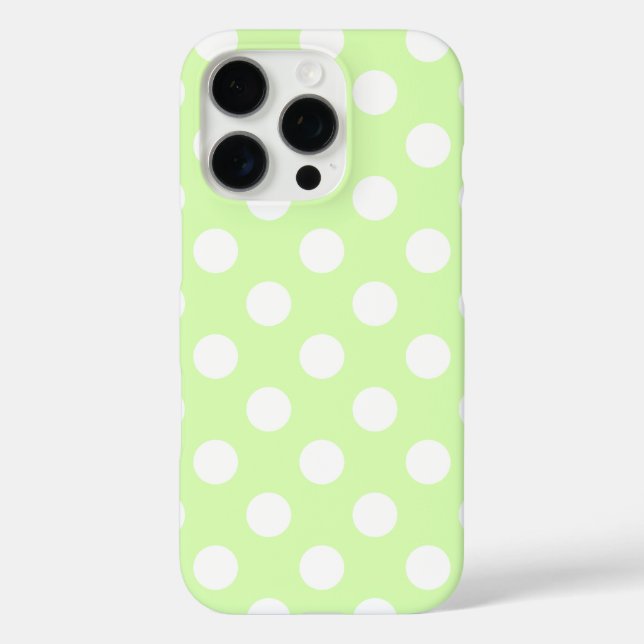 Lovely Light Green With Big White Polka Dots Case-Mate iPhone Case (Back)