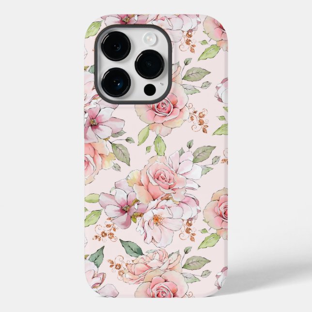 Lovely light pink roses pattern Case-Mate iPhone c Case-Mate iPhone Case (Back)