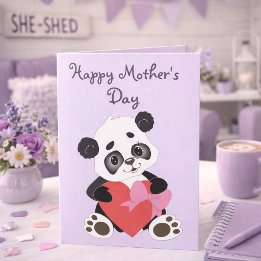 Lovely Lilac Panda Mother’s Day  Card