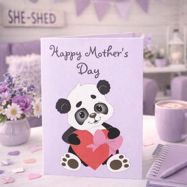 Lovely Lilac Panda Mother’s Day  Card (Creator Uploaded)