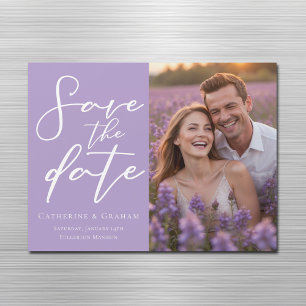 Lovely Lilac Photo Save the Date Magnet Card