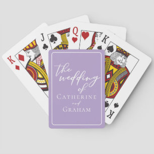 Lovely Lilac Purple Personalised Wedding Playing Cards