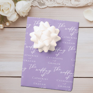 Lovely Lilac Purple Wedding Personalised Wrapping Paper Sheet