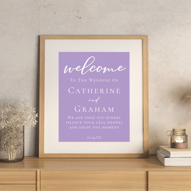 Lovely Lilac Purple White Personalised Wedding Poster (Creator Uploaded)