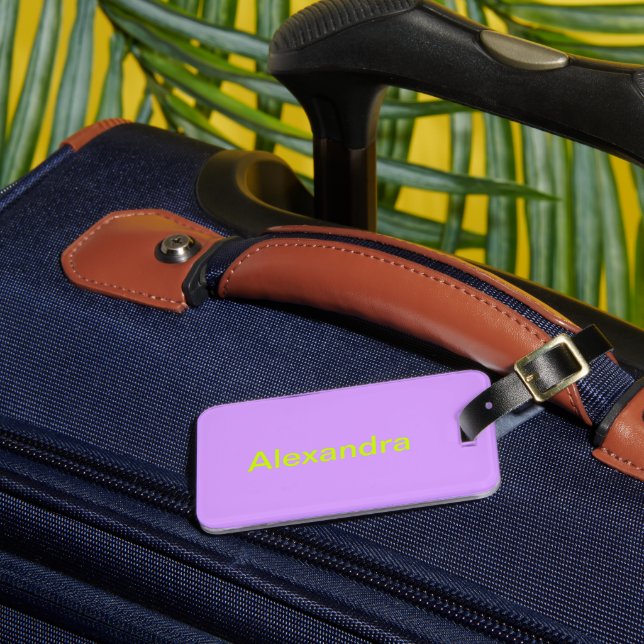 Lovely Lilac Solid Colour Luggage Tag (Front Insitu 3)