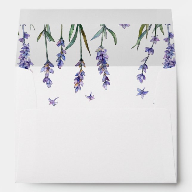 Lovely Lilac Watercolor Elegant Wedding Program Envelope (Back (Bottom))