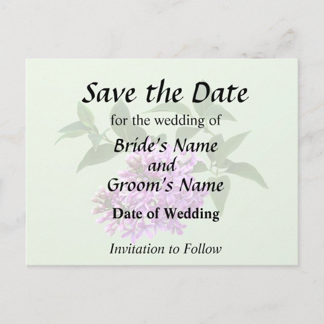 Lovely Lilacs Announcement Postcard (Front)