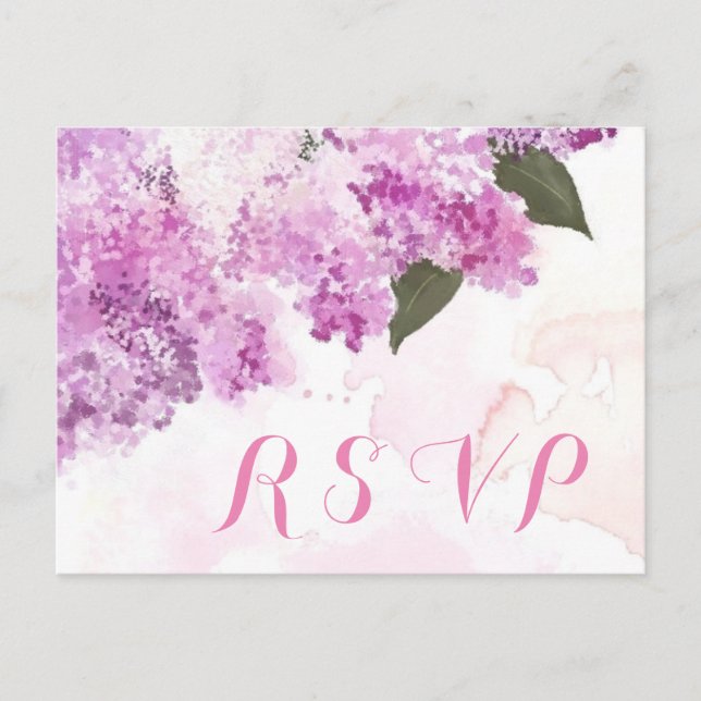Lovely Lilacs Custom RSVP Card (Front)