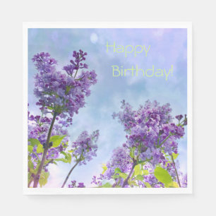 Lovely Lilacs Happy Birthday Napkin