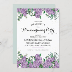Lovely Lilacs Spring Housewarming Party Invitation