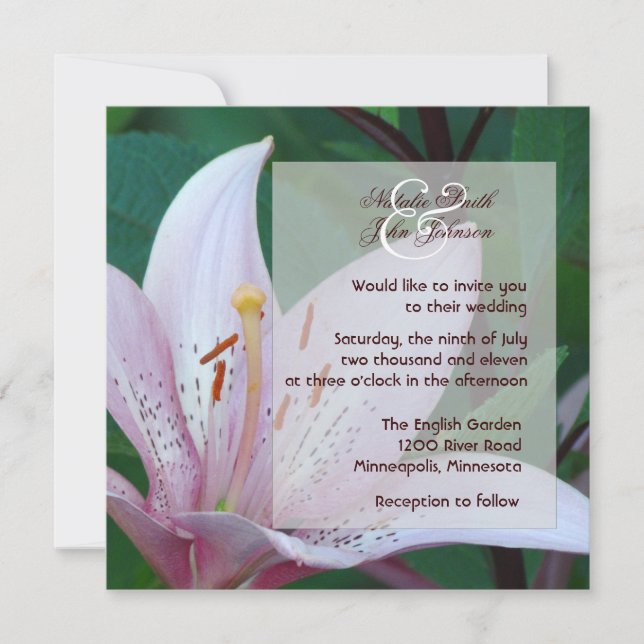 Lovely Lilly Wedding Invitation (Front)