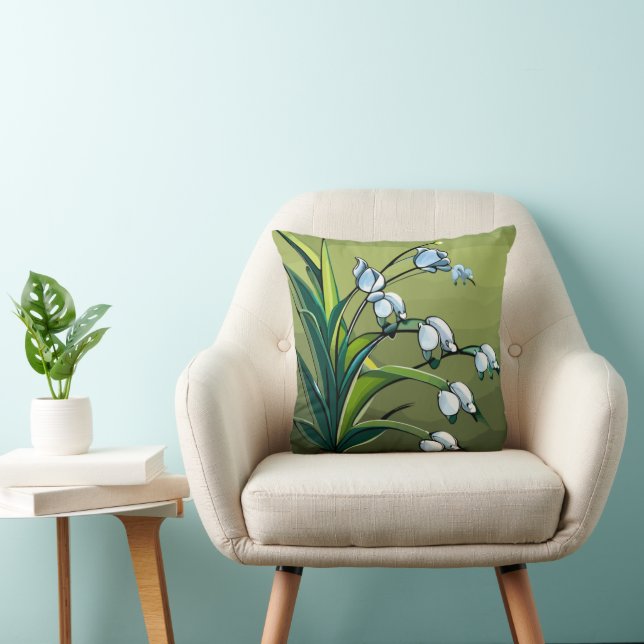 Lovely Lily: Delicate Dance of Springtime Serenity Cushion (Chair)