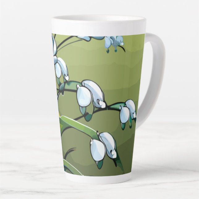 Lovely Lily: Delicate Dance of Springtime Serenity Latte Mug (Right Angle)
