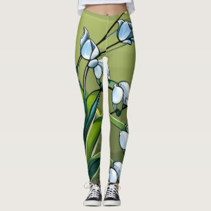Lovely Lily: Delicate Dance of Springtime Serenity Leggings