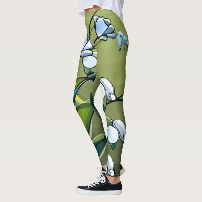 Lovely Lily: Delicate Dance of Springtime Serenity Leggings (Left)
