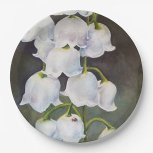 LOVELY LILY OF THE VALLEY FLOWERS SPRING PARTY PAPER PLATE