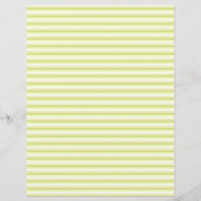 Lovely Lime Green Striped Scrapbook Paper (Front)