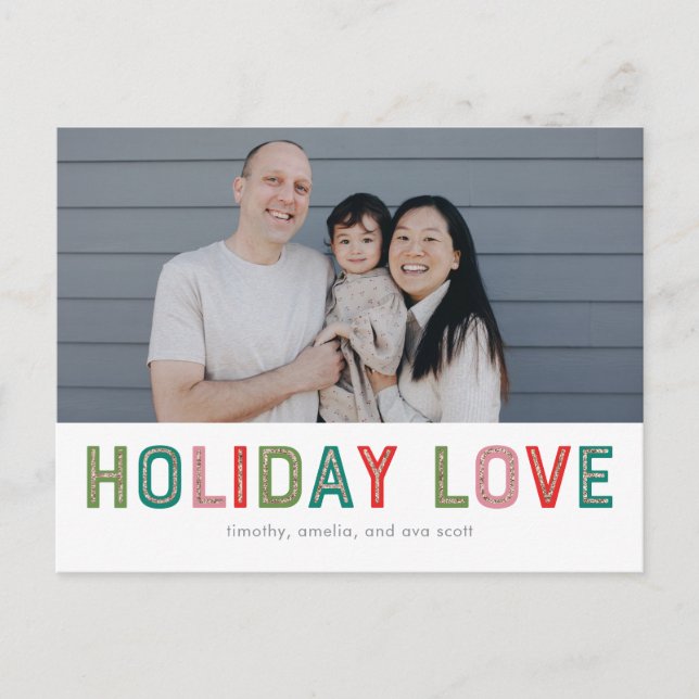 Lovely Lines EDITABLE COLOR Holiday Card Postcard (Front)