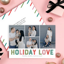 Lovely Lines EDITABLE COLOR Holiday Photo Card