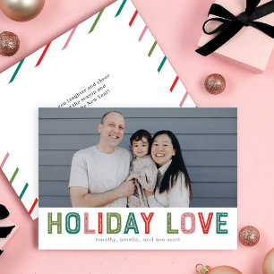 Lovely Lines EDITABLE COLOR Holiday Photo Card