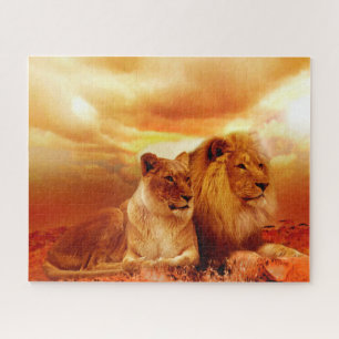 Lovely Lion Couple, Jigsaw Puzzle