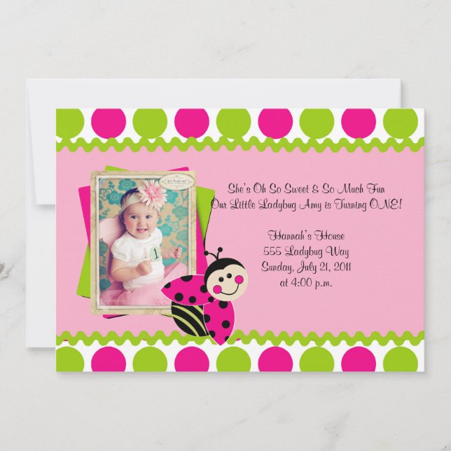 Lovely Little Ladybug Invite (Front)