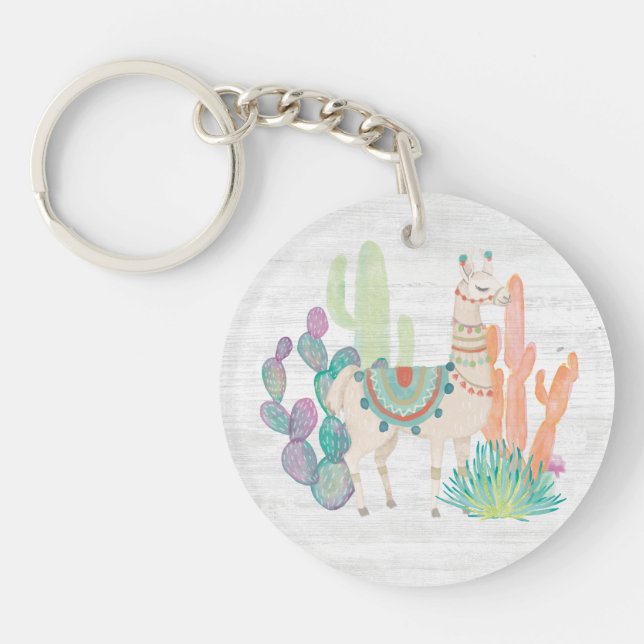 Lovely Llamas II Key Ring (Front)