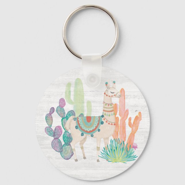 Lovely Llamas II Key Ring (Front)