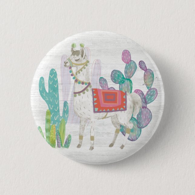 Lovely Llamas V 6 Cm Round Badge (Front)