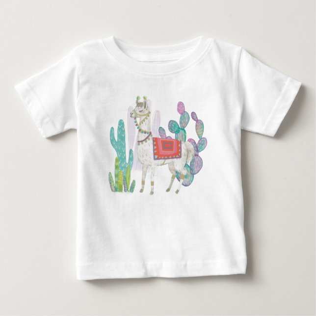 Lovely Llamas V Baby T-Shirt (Front)