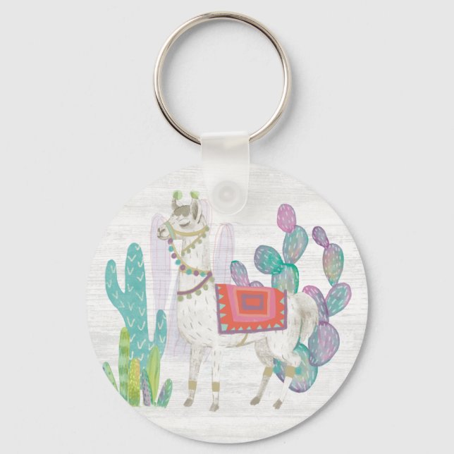 Lovely Llamas V Key Ring (Front)