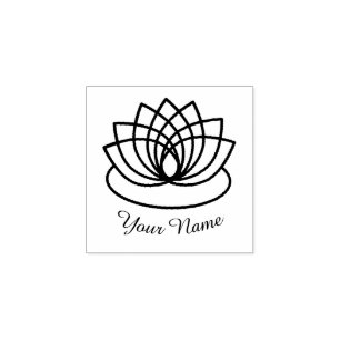 Lovely Lotus Flower Rubber Stamp