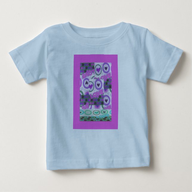 Lovely Love Heart Motif Art Print Baby T-Shirt (Front)