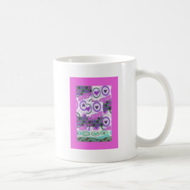 Lovely Love Heart Motif Art Print Coffee Mug (Right)