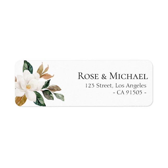 lovely magnolia florals address label return address label (Front)