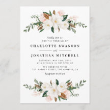Lovely magnolia watercolor floral wedding