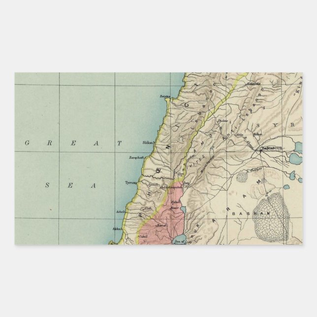 Lovely Map of Israel Rectangular Sticker (Front)