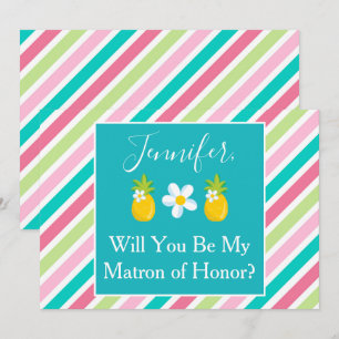 Lovely Matron of Honour Pineapple Proposal Invitation