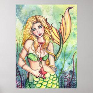 Lovely Mermaid Poster Print by Molly Harrison