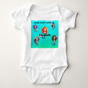 Lovely Mermaid T-Shirt Baby Bodysuit