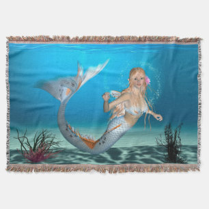 Lovely Mermaid Throw Blanket